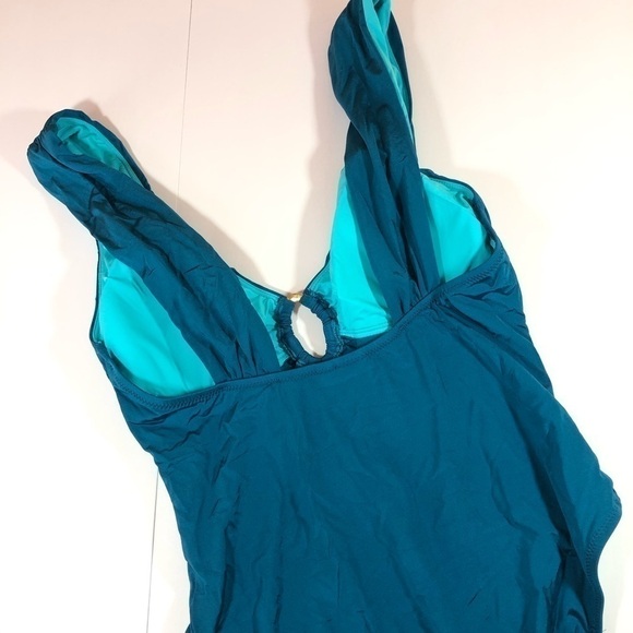 Trina Turk Cut Out One Piece Swimsuit Turquoise S - Picture 8 of 11